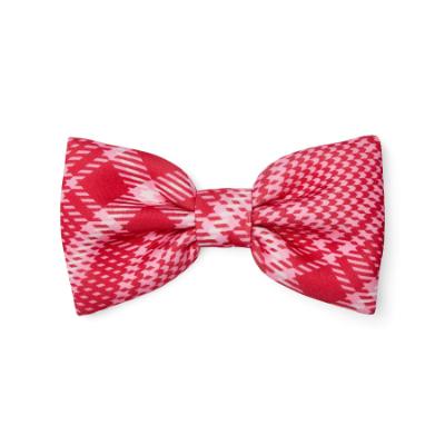 Picture of PRE ORDER A Dee Love Story Leighton Check Bow Hair Clip - Vibrant Red