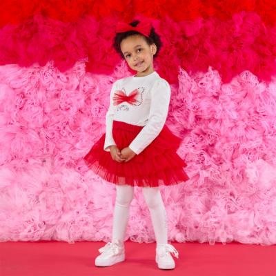Picture of PRE ORDER A Dee Love Story Layla Tulle Skirt Set X 2 - Vibrant Red