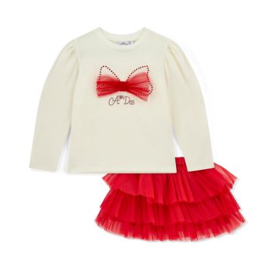 Picture of PRE ORDER A Dee Love Story Layla Tulle Skirt Set X 2 - Vibrant Red