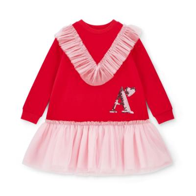 Picture of PRE ORDER A Dee Love Story Lacey Sweat Tulle Dress - Vibrant Red Pink