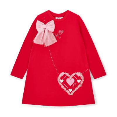 Picture of A Dee Love Story Lotus Jersey Handbag Dress - Vibrant Red