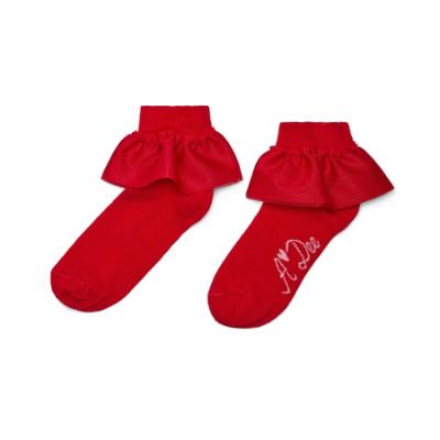 Picture of PRE ORDER A Dee Love Story Loulou Frill Ankle Socks - Vibrant Red