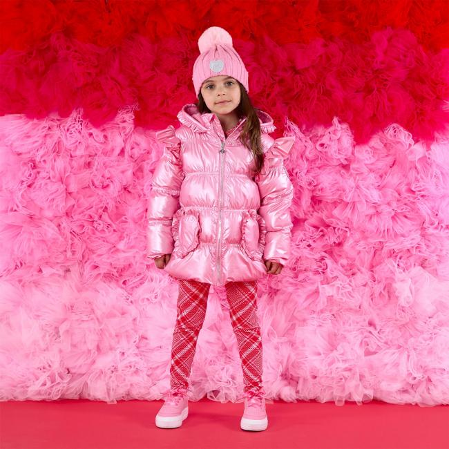 Picture of PRE ORDER A Dee Love Story Liliana Padded Jacket With Frill Heart Pockets - Peony Pink