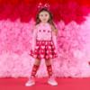 Picture of PRE ORDER A Dee Love Story Lyla Heart Print Skirt Set X 2 - Peony Pink