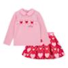 Picture of PRE ORDER A Dee Love Story Lyla Heart Print Skirt Set X 2 - Peony Pink
