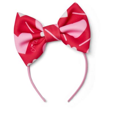 Picture of PRE ORDER A Dee Love Story Lane Heart Print Bow Hairband - Vibrant Red
