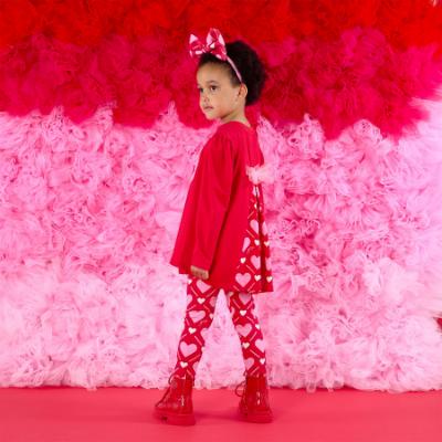 Picture of A Dee Love Story Lola Heart Print Legging Set X 2 - Vibrant Red