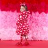 Picture of PRE ORDER A Dee Love Story Lauren Heart Print Bow Jacket - Vibrant Red
