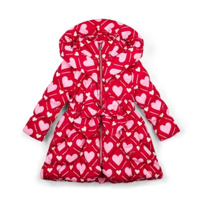 Picture of PRE ORDER A Dee Love Story Lauren Heart Print Bow Jacket - Vibrant Red