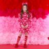 Picture of A Dee Love Story Libby Heart Print Bow Dress - Vibrant Red