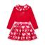 Picture of A Dee Love Story Lara Heart Print Mix Dress - Vibrant Red