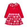 Picture of PRE ORDER A Dee Love Story Lara Heart Print Mix Dress - Vibrant Red