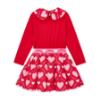 Picture of PRE ORDER A Dee Love Story Lara Heart Print Mix Dress - Vibrant Red