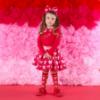 Picture of PRE ORDER A Dee Love Story Lara Heart Print Mix Dress - Vibrant Red