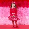 Picture of PRE ORDER A Dee Love Story Lara Heart Print Mix Dress - Vibrant Red
