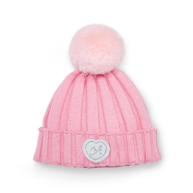 Picture of PRE ORDER A Dee Love Story Mallory Pom Pom Knitted Hat - Peony Pink