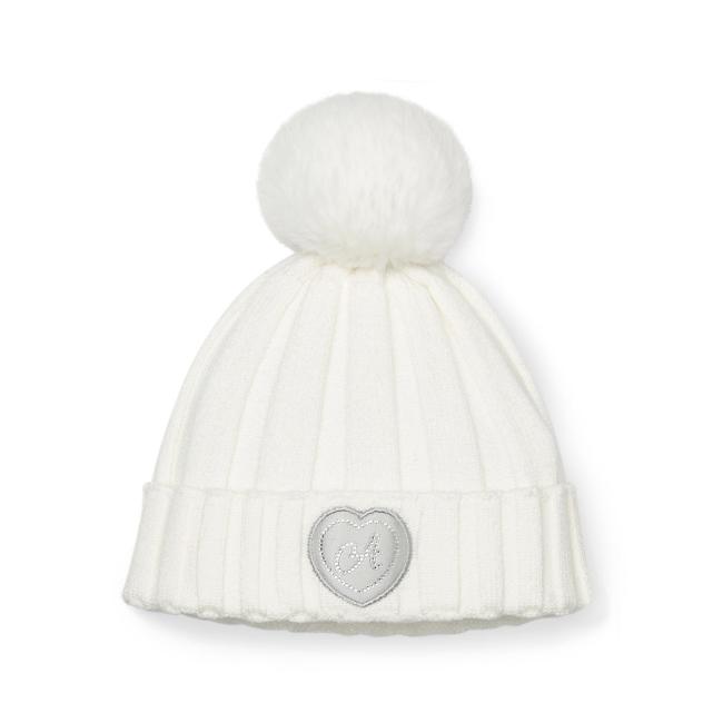 Picture of A Dee Twilight Twirls Mallory Pom Pom Knitted Hat - Snow White