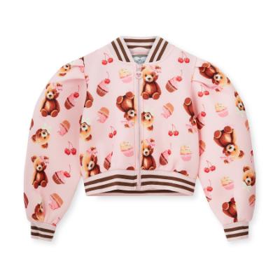Picture of PRE ORDER A Dee Teddy Bear Bakery Lisette Bear Print Bomber - Pink Fairy
