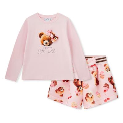 Picture of PRE ORDER A Dee Teddy Bear Bakery Maya Bear Print Short Set - Pink Fairy