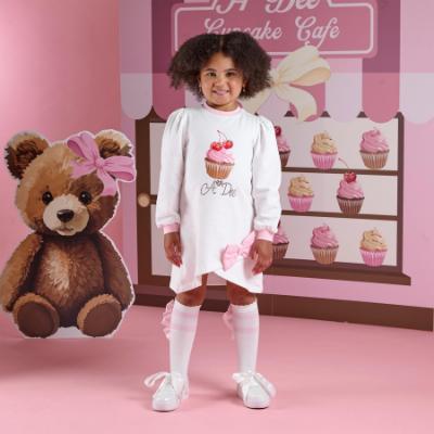 Picture of PRE ORDER A Dee Teddy Bear Bakery Michelle Sweat Dress With Bow - Snow White