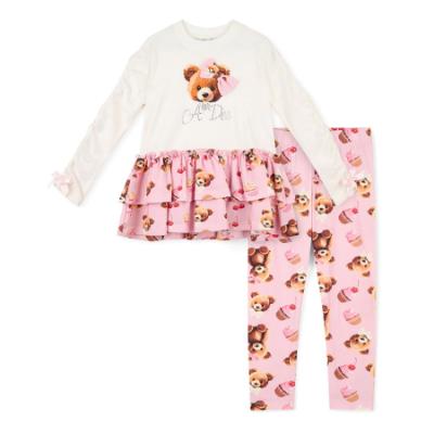 Picture of PRE ORDER A Dee Teddy Bear Bakery Madison Bear Print Legging Set X 2 - Snow White