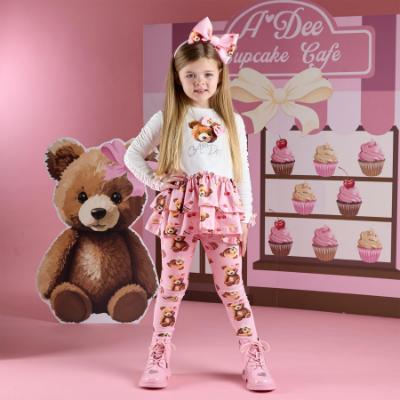 Picture of PRE ORDER A Dee Teddy Bear Bakery Madison Bear Print Legging Set X 2 - Snow White