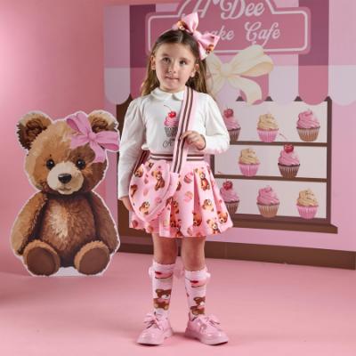 Picture of PRE ORDER A Dee Teddy Bear Bakery Mabel Bear Print Skirt Set - Snow White