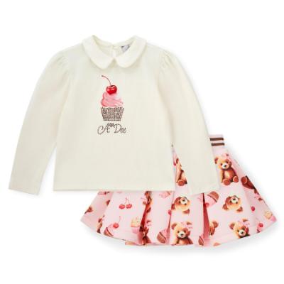 Picture of PRE ORDER A Dee Teddy Bear Bakery Mabel Bear Print Skirt Set - Snow White