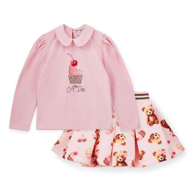 Picture of A Dee Teddy Bear Bakery Mabel Bear Print Skirt Set - Pink Fairy