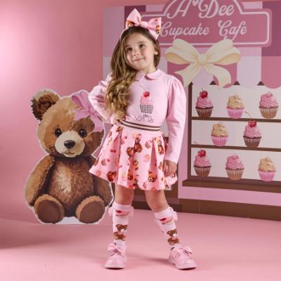 Picture of PRE ORDER A Dee Teddy Bear Bakery Mabel Bear Print Skirt Set - Pink Fairy