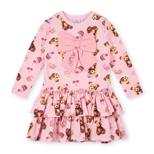 Picture of A Dee Teddy Bear Bakery Liberty Bear Print Frill Dress - Pink Fairy