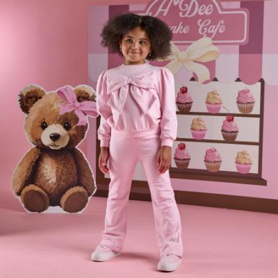 Picture of PRE ORDER A Dee Teddy Bear Bakery Luna Bow Flare Tracksuit - Pink Fairy