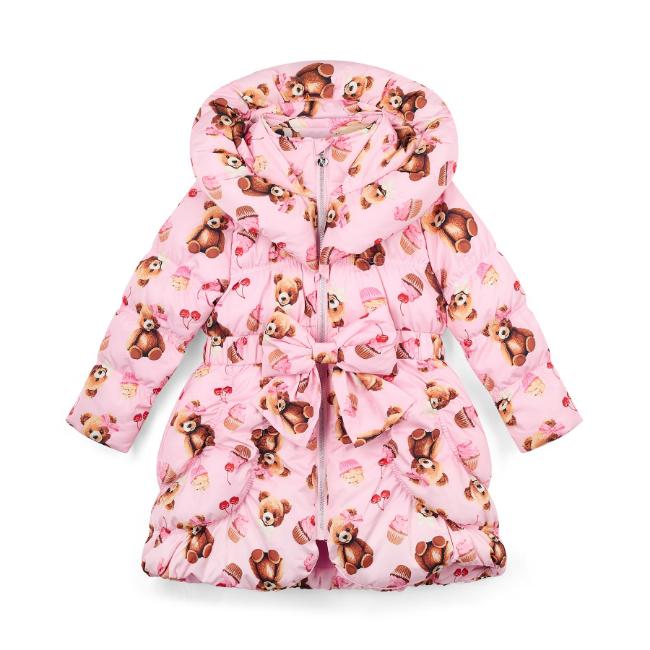 Picture of A Dee Teddy Bear Bakery Lauren Bear Print Bow Jacket - Pink Fairy