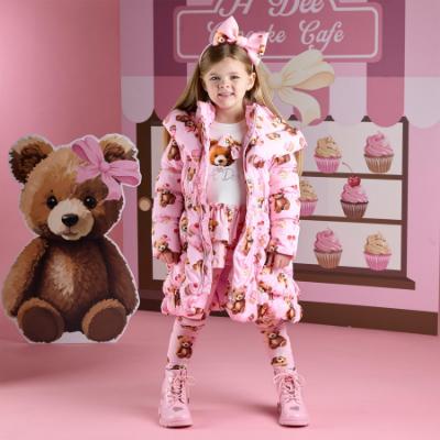Picture of PRE ORDER A Dee Teddy Bear Bakery Lauren Bear Print Bow Jacket - Pink Fairy