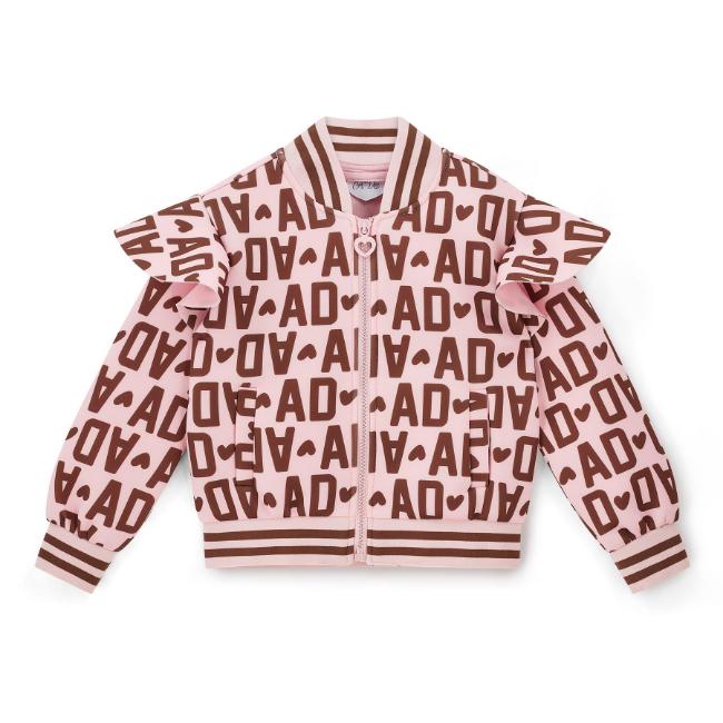 Picture of PRE ORDER A Dee Initial Icon Melody Initial Print Bomber - Chocolate Brown