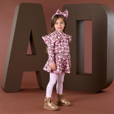 Picture of PRE ORDER A Dee Initial Icon Melody Initial Print Bomber - Chocolate Brown