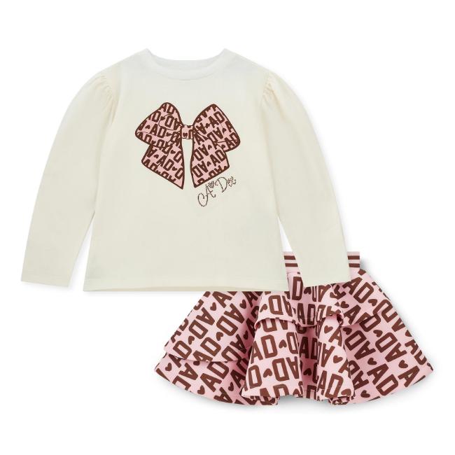 Picture of A Dee Initial Icon Milan Initial Print Skirt Set X 2 - Snow White