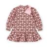 Picture of PRE ORDER A Dee Initial Icon Maisie Initial Print Bow Dress - Chocolate Brown