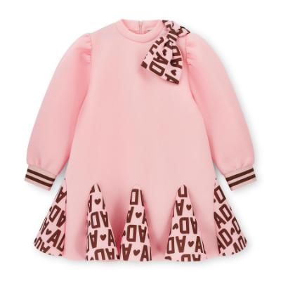 Picture of PRE ORDER A Dee Initial Icon Maisie Initial Print Bow Dress - Pink Fairy