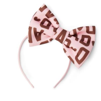 Picture of PRE ORDER A Dee Initial Icon Margo Print Bow Hairband - Chocolate Brown