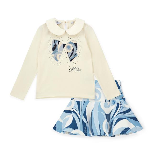 Picture of A Dee Twilight Twirls Nellie Swirl Print Skirt Set X 2 - Vintage White