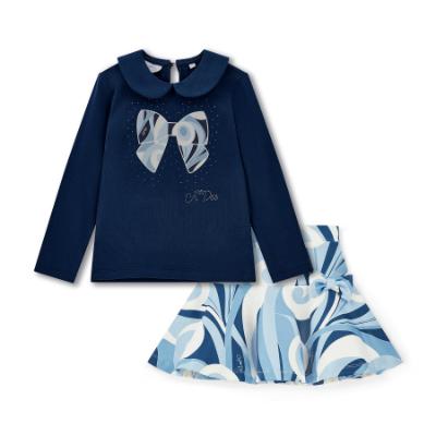 Picture of PRE ORDER A Dee Twilight Twirls Nellie Swirl Print Skirt Set X 2 - Heritage Navy