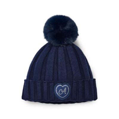 Picture of PRE ORDER A Dee Twilight Twirls Mallory Pom Pom Knitted Hat - Heritage Navy