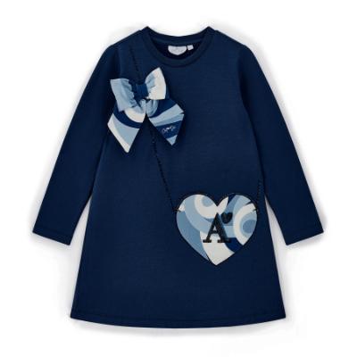 Picture of PRE ORDER A Dee Twilight Twirls Lotus Handbag Sweat Dress - Heritage Navy