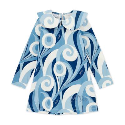 Picture of A Dee Twilight Twirls Nora Swirl Print Jersey Dress - Powder Blue