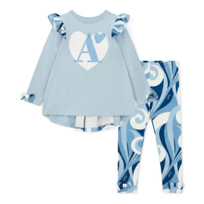 Picture of PRE ORDER A Dee Twilight Twirls Nina Swirl Print Legging Set X 2 - Powder Blue