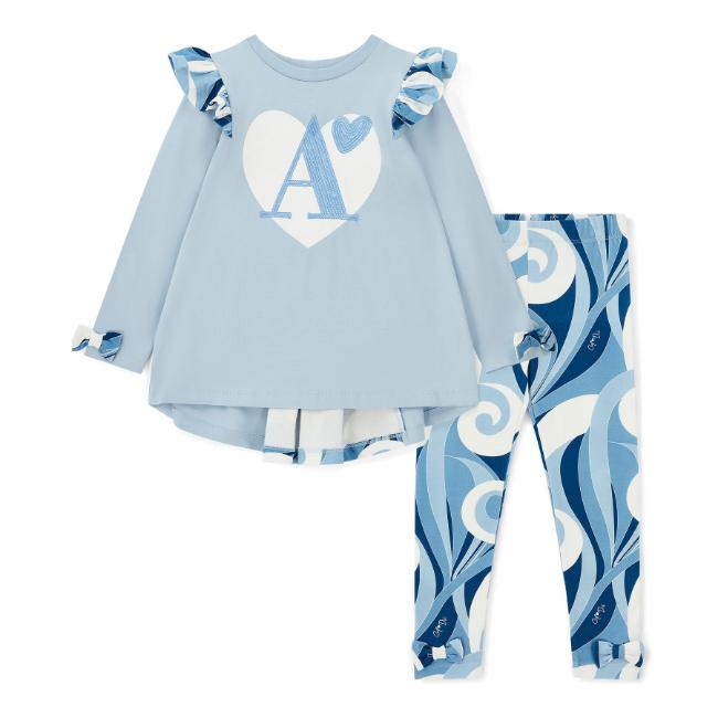 Picture of PRE ORDER A Dee Twilight Twirls Nina Swirl Print Legging Set X 2 - Powder Blue