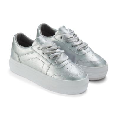 Picture of PRE ORDER A Dee Patty Platform Trainer Ribbon Laces - Silver