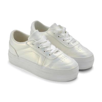 Picture of PRE ORDER A Dee Patty Platform Trainer Ribbon Laces - Snow White