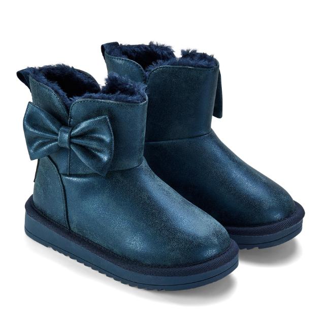 Picture of PRE ORDER A Dee Bowtiful Faux Suede Boot Bow Detail - Heritage Navy